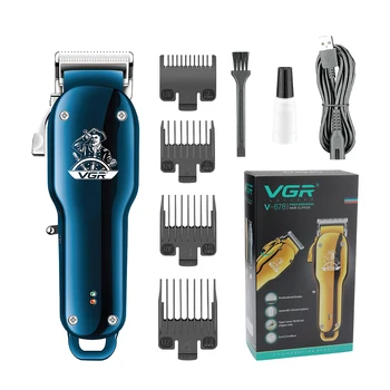 VGR V-679 Новый дизайн, USB Перезаряжаемый беспроводной Триммер для волос, профессиональная электрическая машинка для стрижки волос для мужчин