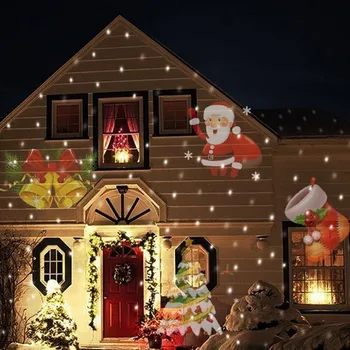 12 Моделей, Рождественская лазерная лампа-проектор в виде Снежинки, Хэллоуин, уличные светодиодные дискотеки, Домашний сад, Звездный свет, внутреннее украшение