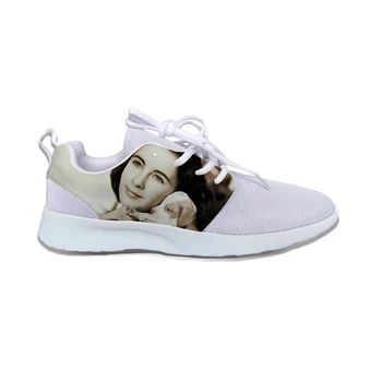 Горячая и крутая новинка, мужская и женская обувь с принтом Элизабет Тейлор, легкие кроссовки для отдыха, дышащая модная спортивная обувь из сетчатого материала