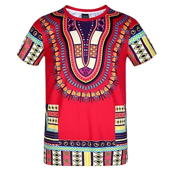 2023 Летняя модная мужская футболка из полиэстера в африканском стиле с коротким рукавом и круглым вырезом и принтом Дашики, мужские топы, африканская одежда для мужчин