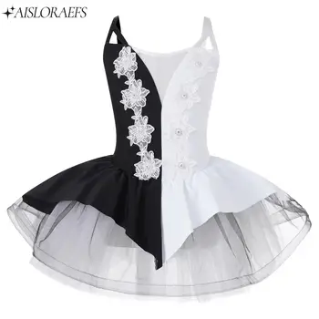 Детское балетное платье-пачка для девочек, одежда для танцевальных соревнований, блестящее тюлевое платье принцессы со стразами, одежда, праздничный костюм феи-балерины