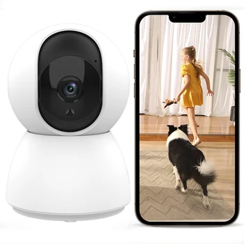 Внутренняя камера для домашней безопасности с ночным видением 1080P, WiFi-камера для внутренней безопасности, Домашняя камера для детей/пожилых людей/Собак/ Домашних животных