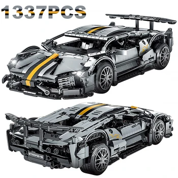 1337 шт., технические строительные блоки Lamborghini, Гиперкар, знаменитая модель гоночного автомобиля, сборка супермобиля, кирпичи, игрушка для мальчиков в подарок