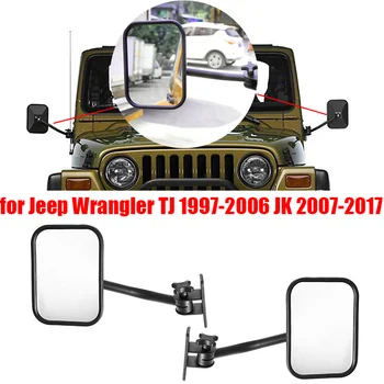 2 шт., Боковое зеркало заднего вида, Прямоугольные Зеркала заднего вида для Jeep Wrangler TJ 1997-2006 JK 2007-2017