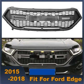 Высококачественная Передняя Средняя решетка ABS Гоночные решетки сотовой сетки Со светодиодной подсветкой для Ford Edge 2015-2018