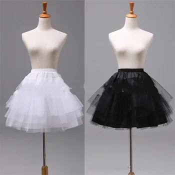 Высококачественная белая черная балетная нижняя юбка из тюля с рюшами, короткий кринолин, свадебные нижние юбки для девочек, детская нижняя юбка