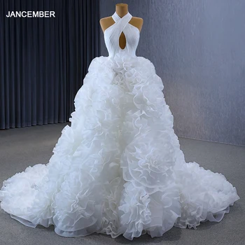 Свадебное платье в стиле Бохо, Атласное платье трапециевидной формы на бретелях 2023, Свадебное платье RSM231109 с рюшами, Vestido Novia