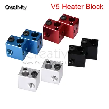 Блок Нагревателя V5 Алюминиевый Блок Силиконовый Носок V5 3D Части Принтера VS E3D Блок V6 Подходит Для экструдера J-head Hotend Bowden с термистором