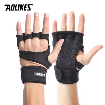AOLIKES 1 пара нескользящих перчаток для тяжелой атлетики, браслеты для кроссфита, Тренажерные весы, Гантели, Штанга, Фитнес, Бодибилдинг, тренировка