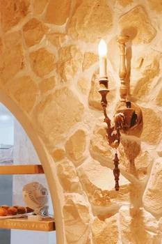 Французский деревянный настенный светильник с одной головкой в стиле барокко, настенный светильник для прихожей, прикроватная лампа, фоновый настенный светильник для гостиной