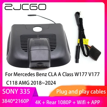 ZJCGO Подключи и Играй Видеорегистратор Dash Cam UHD 4K 2160P Видеорегистратор для Mercedes Benz CLA A Class W177 V177 C118 AMG 2018 ~ 2024