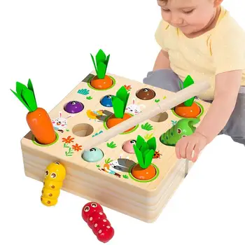 Игрушка для подбора моркови, головоломка, игра в сортировку формы моркови, Многофункциональная Деревянная игрушка Монтессори для сортировки моркови, красочная забава
