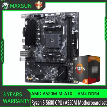 MAXSUN Challenger A520M Процессор AMD Ryzen 5 5600 Игровая Материнская плата Комбинированная Настольная Двухканальная память DDR4 M.2 Комплект материнских плат AM4