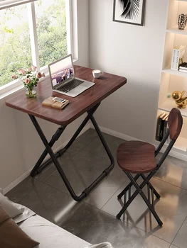 Простой складной стол, письменный стол для учебы в общежитии и стул, Обеденный стол, Обеденный Прямоугольный Компьютерный стол, современное дерево