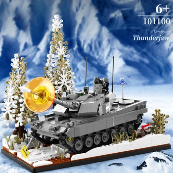 Военная модель WW2 Winter Snow Leopard 2A7 Основной Боевой Танк Коллекция Орнаментов Строительные Блоки Кирпичи Игрушки Подарки