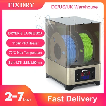 Сушилка для накаливания FIXDRY Extra Large Dry Box Совместима с 3D нитью накаливания 1,75 мм 2,85 мм 3,00 мм Быстро сохнет Очень большая Высокая температура