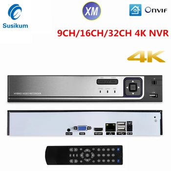 8-Мегапиксельный сетевой IP-Видеомагнитофон 9CH 16CH 32CH H.265 CCTV NVR XMEye APP P2P ONVIF Для системы IP-камер 4K