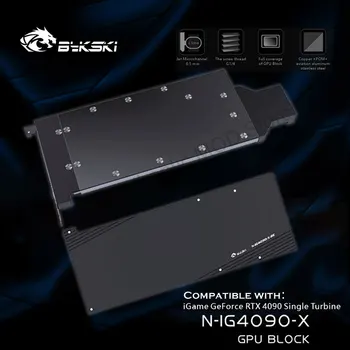 Металлический графический блок Bykski N-IG4090-X Для цветной видеокарты GeForce RTX 4090 с одной турбиной, Радиатор водяного охлаждения VGA 4090