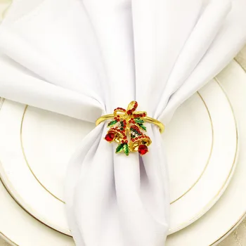 8 шт./лот, новые Рождественские колокольчики, кольцо для салфеток, Цветная кнопка для салфеток, кольцо для ткани в западном ресторане Отеля
