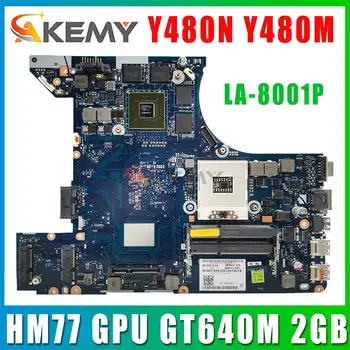 LA-8001P для Lenovo Y480N Y480M Y480 материнская плата ноутбука PGA989 HM77 GPU GT640M 2GB 100% тестовая работа