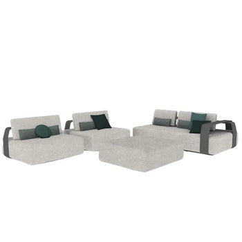 Индивидуальный скандинавский уличный диван с угловым сиденьем, бассейн, открытый внутренний двор, вилла для отдыха, водонепроницаемый диван высокого класса