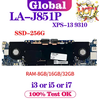 KEFU LA-J851P Материнская плата для ноутбука Dell XPS-13 9310 Материнская плата i3 i5 i7 11-го поколения RAM/8 ГБ SSD/256G