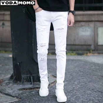 Осень 2023, Новые модные джинсы с дырками в стиле ретро, мужские брюки, Хлопковые джинсовые брюки, мужские Джинсы высокого качества, мужские брюки-карго, Прямая поставка