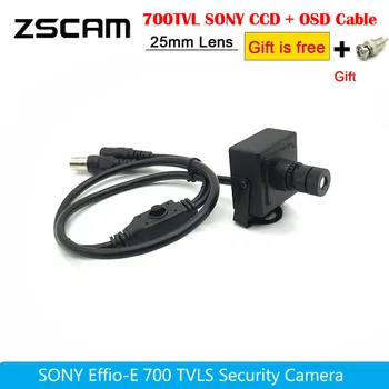 25 мм Объектив 540 ТВЛ SONY CCD Камера CCTV 700 ТВЛ Sony811 Effio-E Коробка Безопасности OSD Мини-Камера + RCA Адаптер Камера для обгона автомобиля