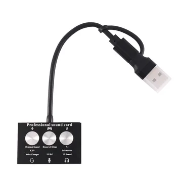Внешняя звуковая карта Type-C USB Live Game K Song USB to Audio 3,5 мм Микрофон Аудиоадаптер Звуковая карта