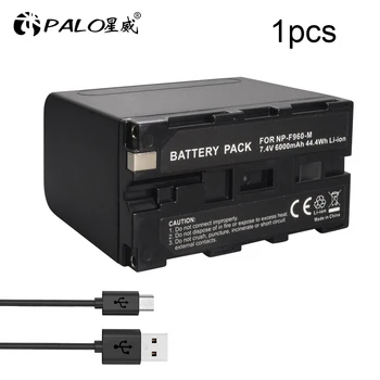 PALO 6000 мАч NP-F960 NP-F970 USB Литий-ионный аккумулятор NP F960 F970 Pro Batteria Для Sony PLM-100 CCD-TRV35 MVC-FD91 MC1500C L50