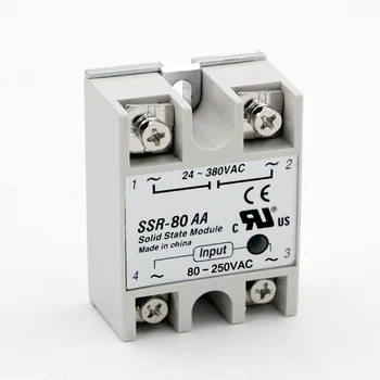 10ШТ SSR-80AA Однофазное твердотельное реле 80A переменного тока управления AC SSR80AA