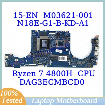 M03621-001 M03621-501 M03621-601 Для HP 15-RU С процессором Ryzen 7 4800H DAG3ECMBCD0 Материнская плата ноутбука N18E-G1-B-KD-A1 Протестирована на 100%