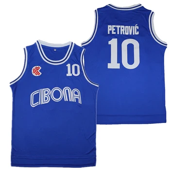 Спортивные Баскетбольные майки CIBONA 10 PETROVIC, Джерси, вышивка, Шитье, Спортивная одежда для активного отдыха, хип-хоп Культура, Кино, БУЛЕ
