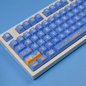 129 Клавиш Cute Cat Keycaps PBT keycap Сублимационный Вишневый Профиль Для Gateron Cherry MX Switch Механическая Клавиатура IK75 GK64