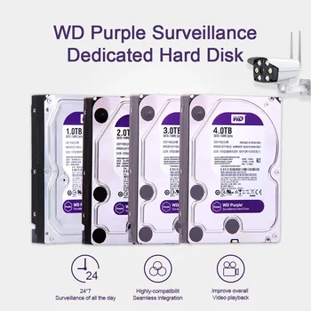 Western Digital WD Фиолетовый Жесткий диск 1 ТБ 2 ТБ 3 ТБ 4 ТБ SATA 6,0 Гб/сек. 3,5 