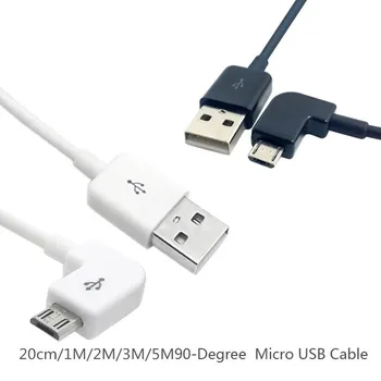 Новое короткое прямое зарядное устройство под углом 90 градусов Micro USB, кабель для синхронизации данных 2A