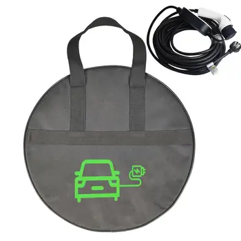 Сумка для хранения кабелей зарядного устройства EV, Оксфордская портативная сумка-переноска для электромобилей, Круглые сумки для хранения зарядных устройств, Автомобильные аксессуары