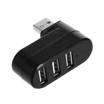 3 Порта USB 2,0 Концентратор USB-Порт Разветвитель USB 2,0 Расширитель с Возможностью Поворота на 90 °-180 ° Градусов Для Портативных ПК, Планшета, Принтера, Камеры