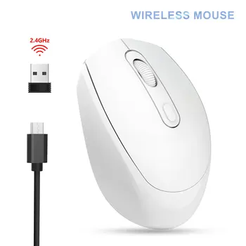 Беспроводная мышь Однорежимная перезаряжаемая 2,4 G USB 4 кнопки 1600 точек на дюйм С USB приемником Эргономичные Мыши для ноутбука планшета Офиса