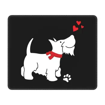 Коврик для мыши для ноутбука Scottish Terrier Love, водонепроницаемый коврик для мыши с прошитыми краями, противоскользящий резиновый коврик для мыши Scottie Dog для игр