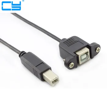 Удлинительный кабель для передачи данных USB 2.0 Type B от мужчины к женщине M/F, крепление на панель для принтера, кабель с отверстием для винта 30 см/1 фут