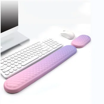 Подставка для запястья клавиатуры, Гелевая Подставка для запястья с эффектом памяти, Эргономичная Подставка для запястья для офиса, Игр, Компьютера, Mac - Фиолетово-Розовый