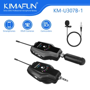 Петличная Микрофонная система KIMAFUN UHF Wireless 160ft Дальность передачи для iPhone, Смартфона, Камеры, Записи Видеоблогов, Youtuber