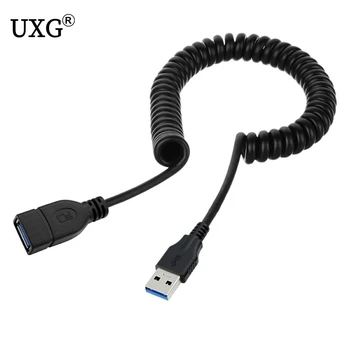 Спиральный USB-кабель USB 3.0 для мужчин и женщин, удлинитель, пружинный кабель 1,5 м/3,3 фута