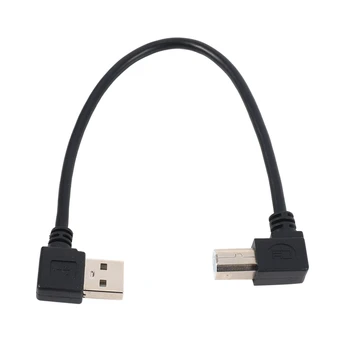 Левый угловой разъем USB 2.0 A К левому угловому разъему B 90 Градусов Кабель для принтера и сканера 20 см