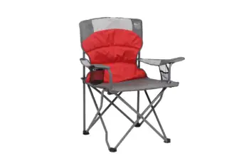 Четырехстворчатый походный стул, красный и серый, для взрослых