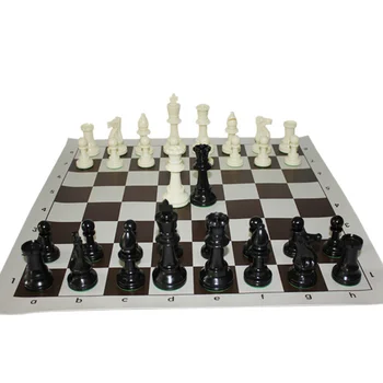 Набор для игры в шахматы, международный новый стандарт, король соревнований 97 мм (3,82 дюйма) Большой Пластиковый Шахматный набор с Шахматной доской 4 Задние игры
