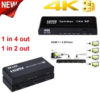 4Kx2K 1x2 HDMI разветвитель 1X4 Видео конвертер 4K 3D 1080P 60 Гц от 1 до 2 3 4 для PS3 PS4 TV Box DVD Компьютер ПК для монитора проектор