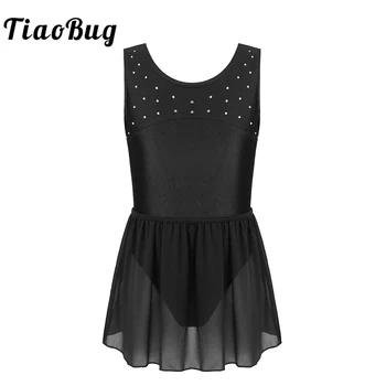 TiaoBug/Балетное платье-трико для девочек, платье Принцессы, балетная юбка без рукавов для маленьких девочек, танцевальная гимнастика, наряды из двух предметов