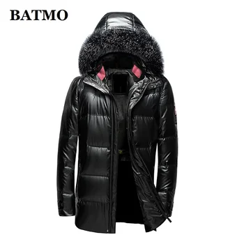 BATMO 2021, новое поступление, зимние мужские куртки с капюшоном на 90% белом утином пуху, парки с воротником из лисьего меха, теплое пальто, большие размеры M-4XL, AOL-LU21